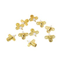 10pcs SMA 여성 2 홀 플랜지 PTFE 솔더 패널 마운트 어댑터 RF 커넥터 스트레이트, 다른