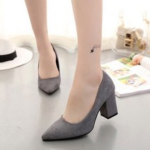 CJF986613통굽 스웨이드 펌프스 여성구두 P206 8.0cm 하이힐