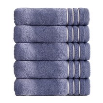 클라우망 데일리 스트라이프 호텔타월 140g CPDS140, 블루, 5개