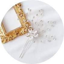 너만의 큐빅플라워 셀프웨딩 헤어핀 한복 혼주 돌잔치 뒤꽂이 올림머리장식 브라이덜샤워파티 스냅