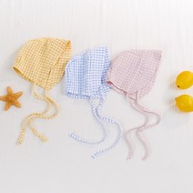 꼬마옴므 아기여름보넷 체크얼음(free)
