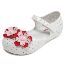 [미니멜리사] 푸라디나 플랫 젤리슈즈 화이트레드 유아 32441-51672