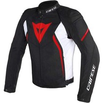 다이네즈 Avro D2 Tex 라이딩 자켓, 48, 블랙 화이트 레드
