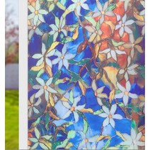 홈데코 스테인글라스 필름 스테인드 글라스 비접착 장식 사생활 창문 정적 접착 창 스티커 가정용 UV 차단 프라이버시 단열용, Beige+60x200cm