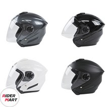 한미 오픈페이스 HANMI HARD 가성비 오토바이 바이크 가벼운 경량 헬멧, 유광블랙