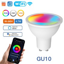 무선 모션 센서 감지기 MOES 투야 지그비 GU10 와이파이 스마트 LED RGB C W 화이트 조도 조절 라이프 앱 제어 음성 구글, 없음, 14.Wifi GU10 95-265V - 5 PCS