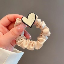 한국판 패션 빈티지 하트 소장 튜브 헤어링 왕홍 같은 ins 심플하고 우아한 여성 묶음 머리 끈(흰색5+블랙5)
