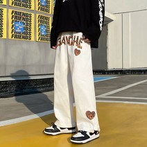 아메카지와이드팬츠 사랑하트 호피 캐쥬얼 바지남자 아메카지스타일 고가 VIBE 건달카리스마 봄계절 3991785760