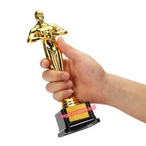로고 커스톤 오스카 트로피 어워드 골드 도금 복제 팀 스포츠 경쟁 공예 기념품 플라스틱 파티 축하 선물, 05 24cm Customized