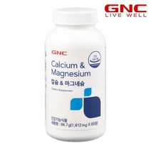 [GNC] 칼슘 앤 마그네슘 60정(30일분), 단품, 단품, 60정