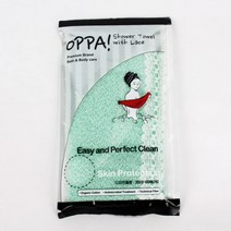 욕실용품 OPPA 프리미엄 각질제거 순면 샤워타올 때타월, 1개, 타올형(바디)-민트
