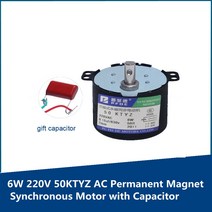 싱크로너스 모터 6W 220V 50KTYZ AC 영구 자석 동기 모터 커패시터 포함 저속 정방향 및 후진 기어, 15 2.5rpmterminal block