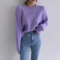 클로슈W / 물결 꽈배기 라운드 니트 (5color)