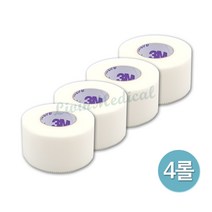 3M 듀라포어 1538-1 의료용테이프 1인치 실크반창고 드레싱밴드 4롤, 1개