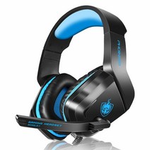 PS4 Xbox One PC 노트북 Mac 닌텐도 스위치 PHOINIKAS 3.5용 게이밍 헤드셋마이크 포함 MMPS4 헤드셋 오버 이어 헤드셋 노이즈 캔슬링 헤드셋 베이스 서라운, Blue