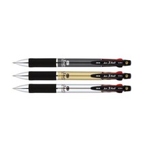 초저점도 3색 유성 볼펜 저중심 0.7 멀티펜 고시생, 메탈릭실버