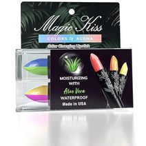 6개 팩 매직 키스 컬러 체인징 매트 립스틱 세트 모이스처라이저 온도 체인지 립밤, 2 Pack - Split B Magenta/Gold