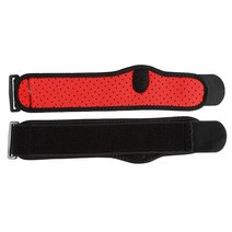 Retemporel 테니스 팔꿈치 밴드 2 개 젤 압축 치료 패드가있는 조절 가능한 중괄호 통증에 대한 건염 팔, 블랙 & 레드