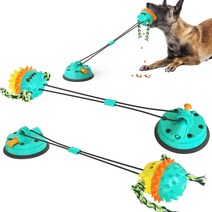 강아지쪽쪽이 고양이이갈이장난감 강아지놀이기구 강아지치발기 이갈이 dog toy tug of war squeak vacuum cup pull rope ball leak 26, 레이크 블루