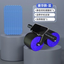 복근 운동 기구 저소음 슬라이드 트레이닝 슬라이딩 논슬림 뱃살 복부 ab ems 롤아웃, 【디럭스】블루【무릎팍 패드】자체 피더 홀더/무음 자동반