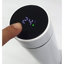 LED 스마트텀블러 보온 보냉 온도표시 스텐 컵 텀블러, 블랙