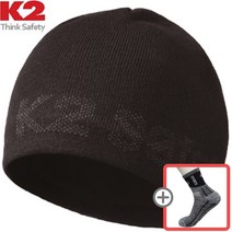 K2 따뜻한 니트 비니 + 양말 증정, 블랙(Black)
