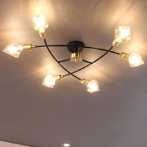 아델라 6등 인테리어 LED 직부조명 천장조명 거실등 방등 포인트 카페조명, 블랙+골드
