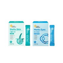 [마이펫닥터] 스텔라스킨 + 모닉아이즈 강아지 고양이 영양제 피부병 피부 습진 아토피 눈 눈물관리 눈물자국 눈건강 백내장 2ea 세트