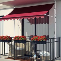 차양막 매장 주택 고정 천 처마 캐노피 방수, 2m x 1.2m+화이트 브래킷+버건디
