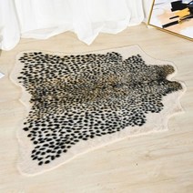 leopard print rug faux 소 가죽 피부 카페트 동물 인쇄 모피 지역 러그 for living room 장식 90x110cm