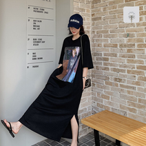 쇼핑죠이 빅티셔츠 롱티셔츠 원피스+고리1개