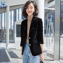 셀럽당 골든벨벳 미니 정장 코트 여 캐주얼 슬림 빈티지 고급감 정장