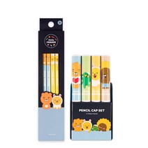 카카오프렌즈 연필캡세트 연필캡4p, 1, SET라이언(연필캡A+연필4본입)