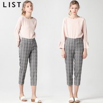 리스트 리스트(LIST) 로버츠 글렌체크 밴딩 핀턱 팬츠 (택가격:198000원)
