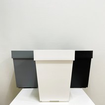 루아데코 사각 화분 받침포함 화분 가벼운 화분 중형화분 심플사각, 화이트