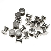 PSCCO 20세트 M5x6mm 시카고 나사 스냅 리벳 버트 가죽 수리 바인딩 포스트 패스너