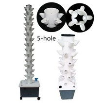 농업용수레 5 홀 수경 재배 시스템 정원 발코니 수직 타워 플랜터 DIY 흙없는 문화 냄비 키트 분리형 컵, 1pc 5 holes