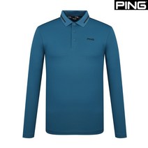 핑 핑(PING) 골프웨어 터쿠아즈 남성 터키배색 카라 긴팔 티셔츠 112B1TO901_TQ