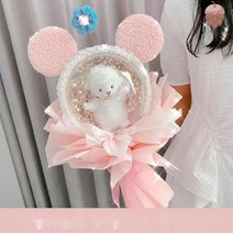 보자기꽃풍선 카네이션풍선 생일 돌잔치 선물 감사, 드라이 플라워 가방, 방울양 헤어밴드 선물봉투