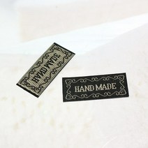 100개 핸드메이드라벨 옷만들기라벨 패브릭라벨 헤어악세사리재료부자재 머리핀만들기재료 라벨장식 모음 (총 14종) - 100개 묶음, 1.6cm 핸드메이드 라벨 (100개)