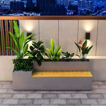 대형 철제 스텐 화분 벤치 야외 카페 백화점 쉼터, 220cm 콤비(블랙)