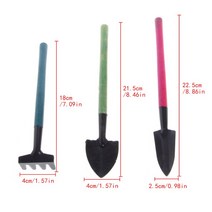 관리기 미니 정원 원예 식물 도구 세트 나무 손잡이 삽 스페이드 레이크 3 피스, 한개옵션0
