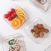 페페 캠핑 피크닉 다회용 플라스틱 투명 사각접시 8p, 그린8p