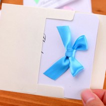 답례품 미니메세지카드 1개 작은손편지 봉투포함 리본형 깔끔한