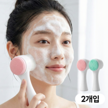 모디움 저자극 딥클린 미세모 페이스 모공 세안 브러쉬 2p, 1개, 핑크+민트 상품 사진