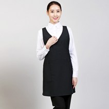 검정 브이넥 랩앞치마, 검정색, 1개