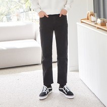 원타임 남성용 본딩기모 밑단컷팅 일자 데님팬츠