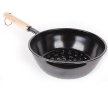 야외취사 캠핑용 나무손잡이 숯점화 냄비 피크닉용 부쉬크래프트