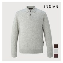 인디안 INDIAN 남성 솔리드에리 니트_MIEBLXW9201