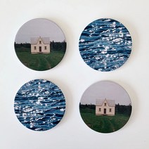 무드선셋 제작 컵받침 규조토 코스터, 오브비브 4p 세트